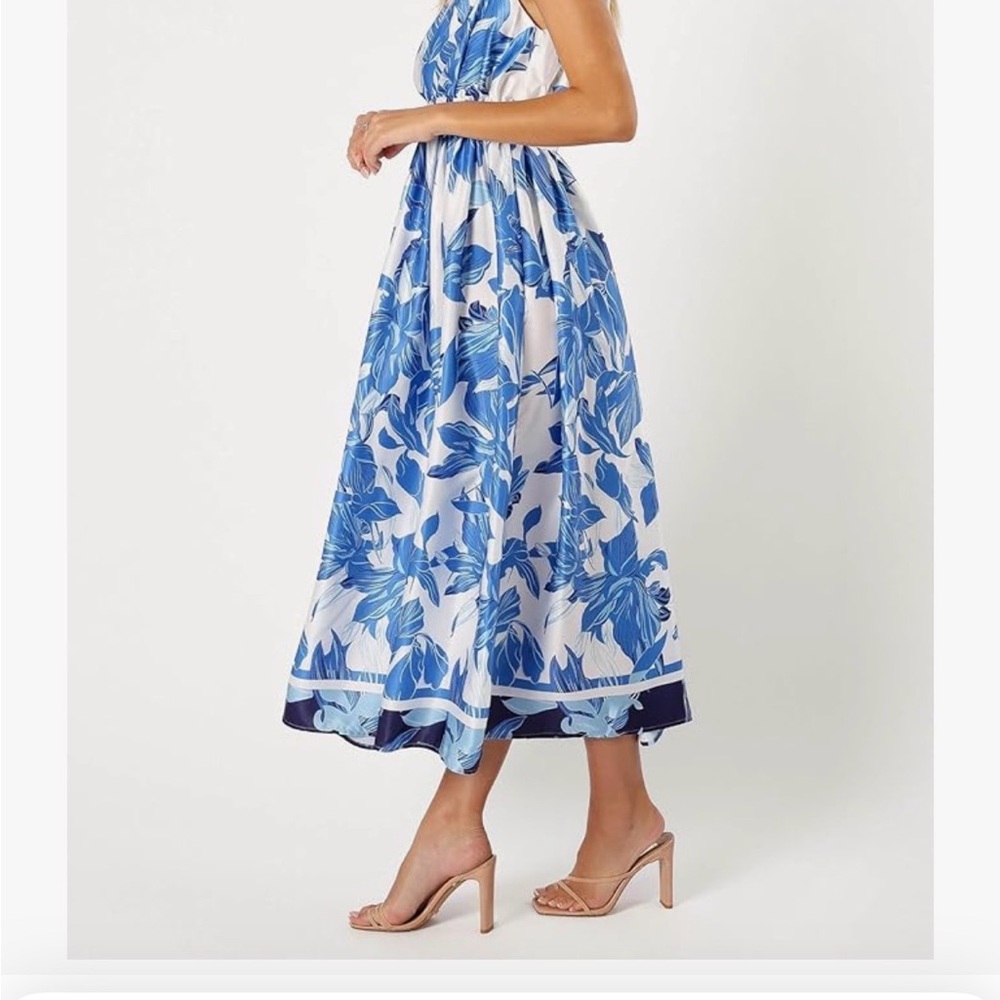 Petal & Pup Blue and White Floral Dress Size 6